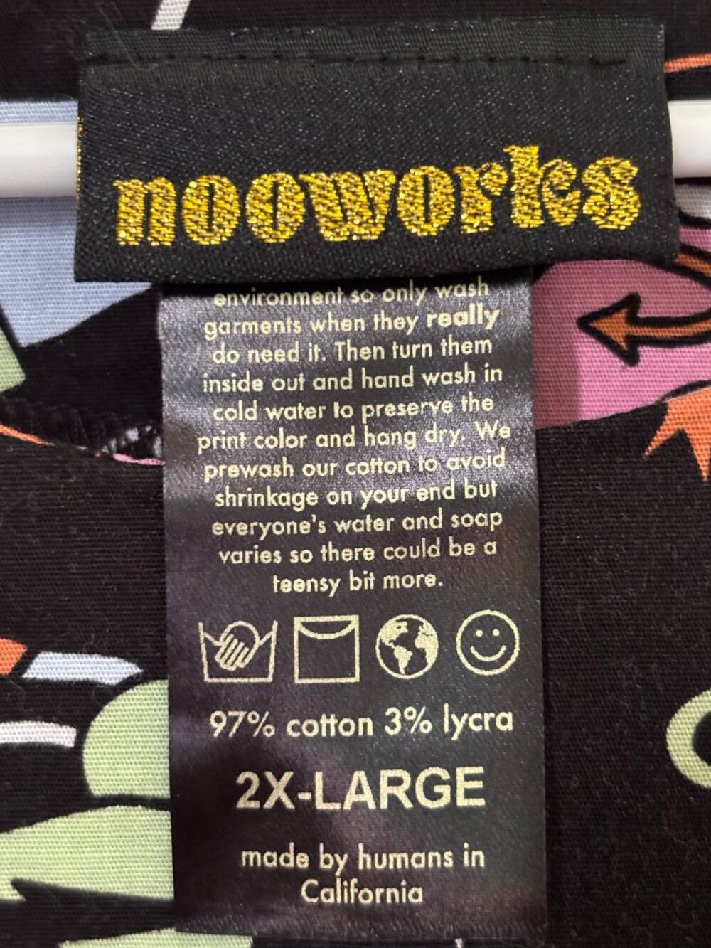 Nooworks brand, Frida style dress, Better Days fabric design, size 2X - Picture 3 of 3